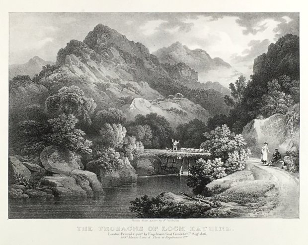 Abbildung von "The Trosachs of Loch Katrine. 'Drawn from nature by F. Nicholson'..."