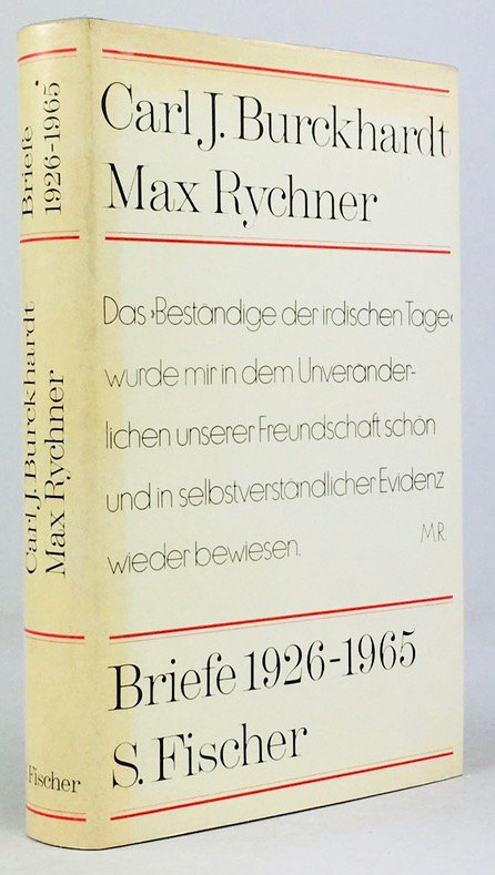 Abbildung von "Carl J. Burckhardt / Max Rychner. Briefe 1926 - 1965. Vorwort von Carl J. Burckhardt. 2. Auflage."