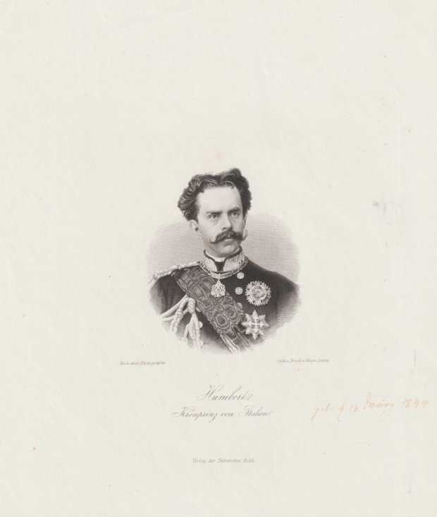 Abbildung von "Humbert, Kronprinz von Italien. (Ab 1878 König Umberto I. von Italien)..."