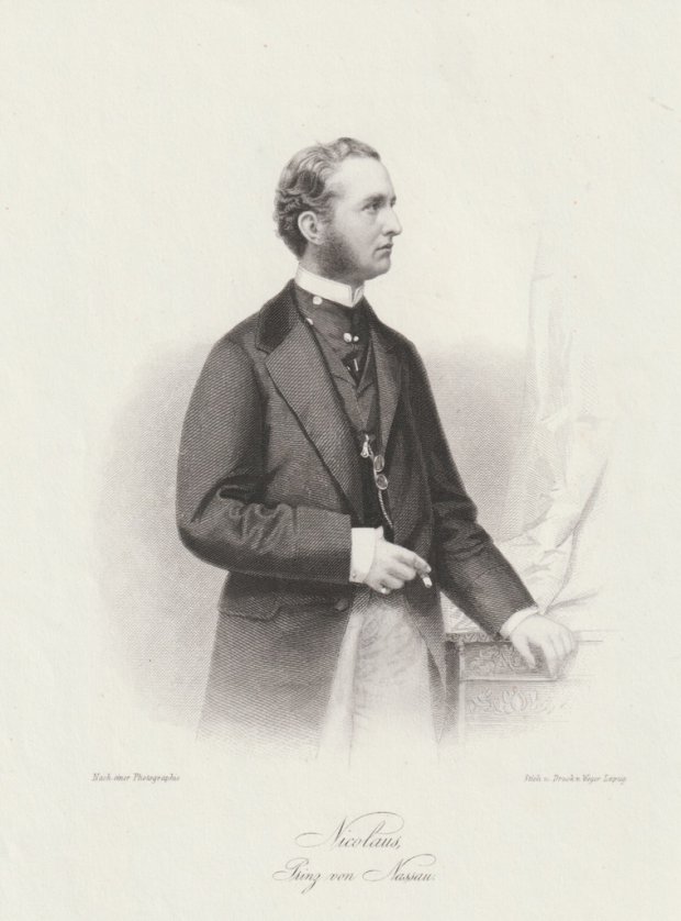 Abbildung von "Nicolaus Prinz von Nassau. Originalstahlstich nach einer Photographie."