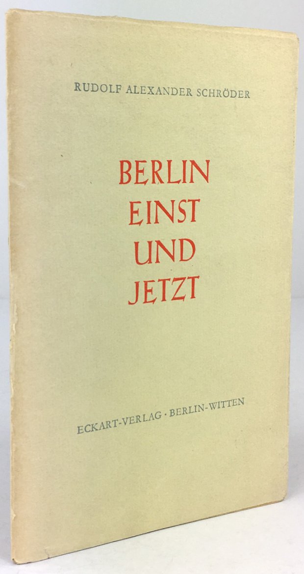 Abbildung von "Berlin einst und jetzt. Eine Rede. "