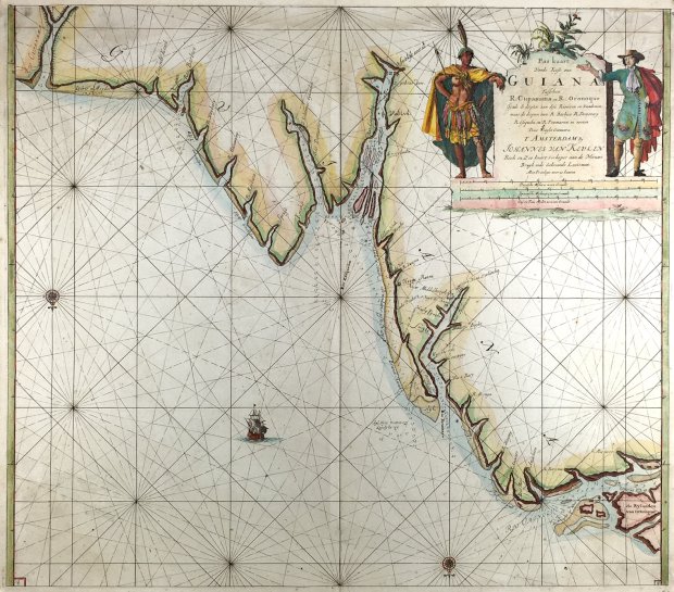Abbildung von "Pas kaart vonde Kust van Guiana Tusschen R. Cupanama en R. Oronoque."