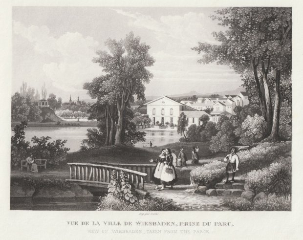 Abbildung von "Vue de la Ville de Wiesbaden, prise du Parc. /..."