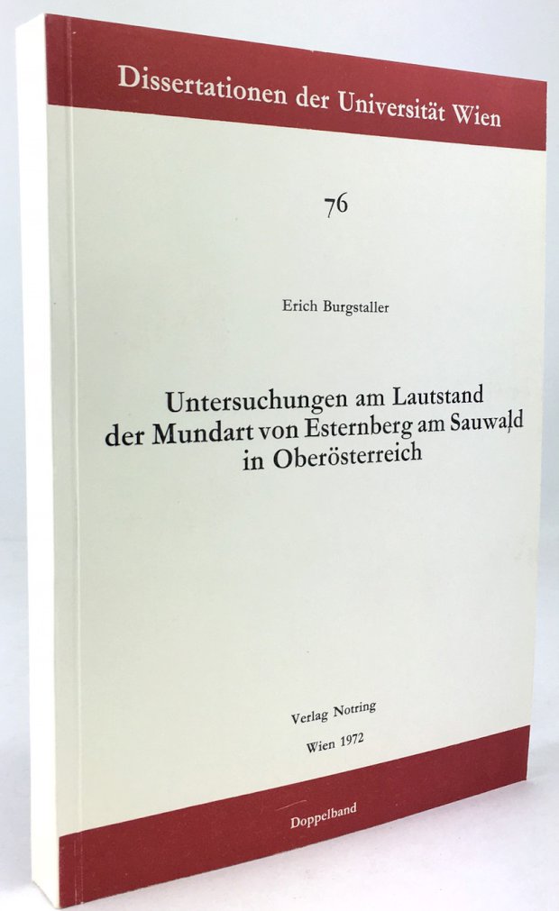 Abbildung von "Untersuchungen am Lautstand der Mundart von Esternberg am Sauwald in Oberösterreich."