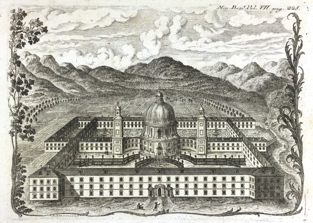 Abbildung von "Orig. - Kupferstich mit der Ansicht des Klosters Ettal."