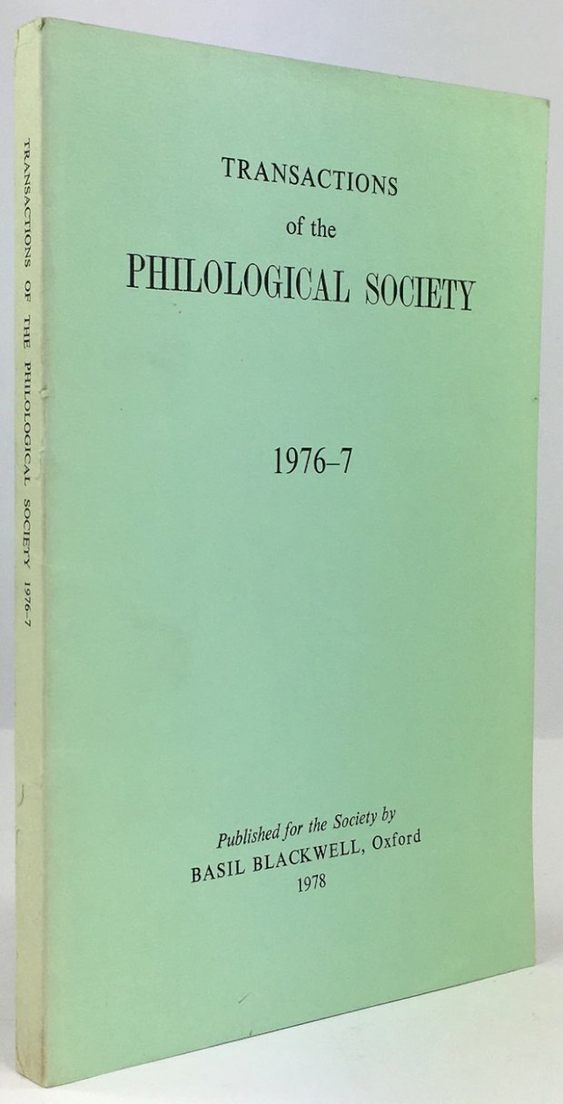 Abbildung von "Transactions of the Philological Society 1976 - 7."