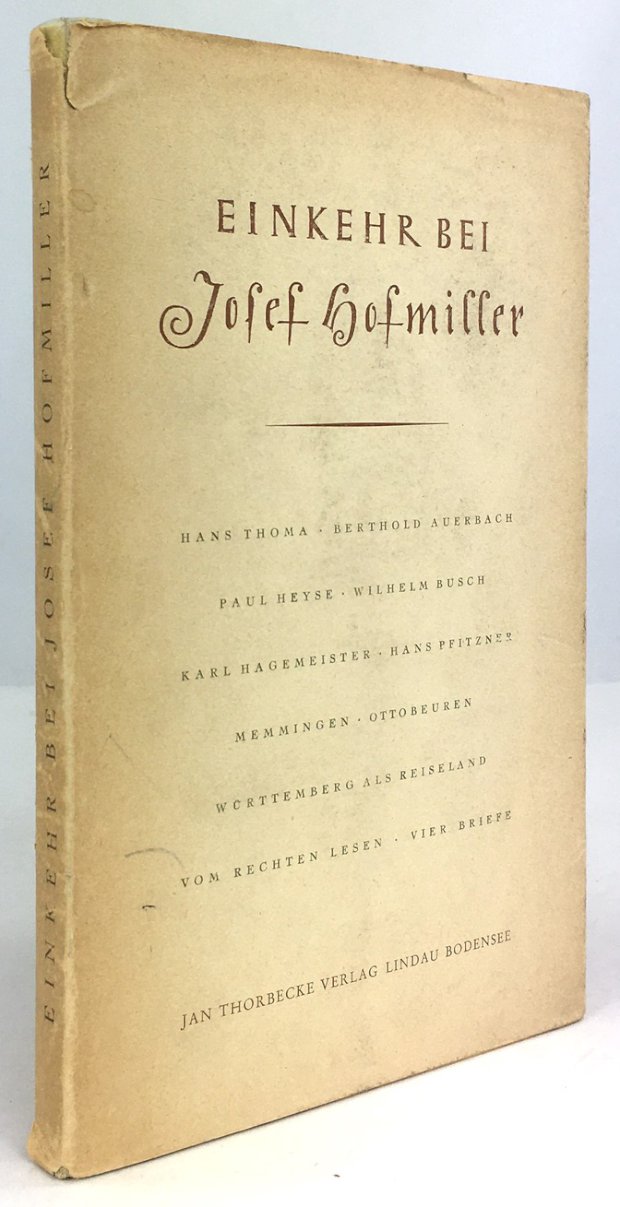 Abbildung von "Einkehr bei Josef Hofmiller. "
