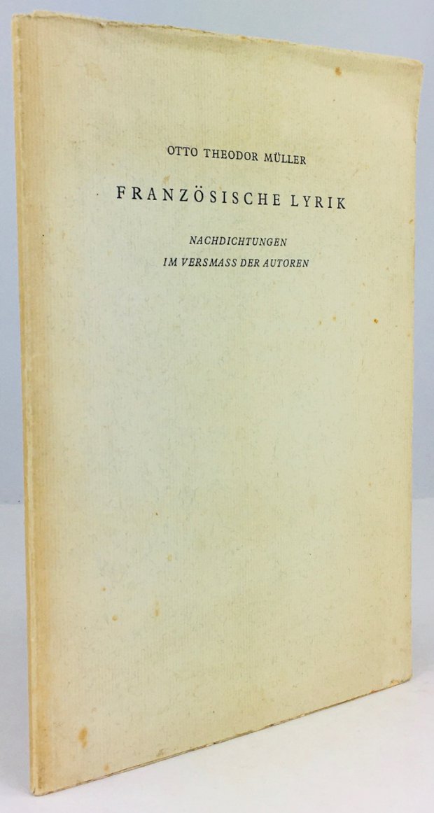 Abbildung von "Französische Lyrik. Nachdichtungen im Versmass der Autoren."