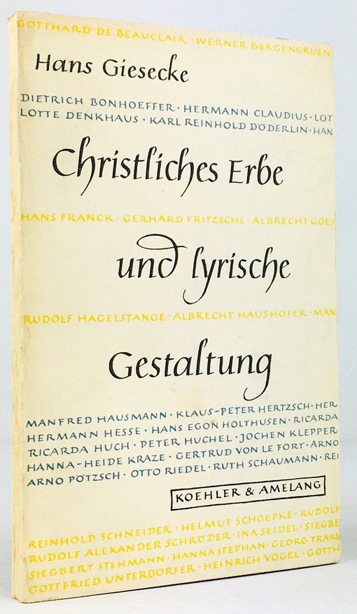 Abbildung von "Christliches Erbe und lyrische Gestaltung. Eine kritische Bestandsaufnahme der christlichen Lyrik der Gegenwart..."