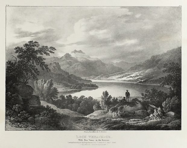 Abbildung von "Loch Venachoir. With Ben Venue in the Distance. 'Drawn from Nature by F. Nicholson'..."