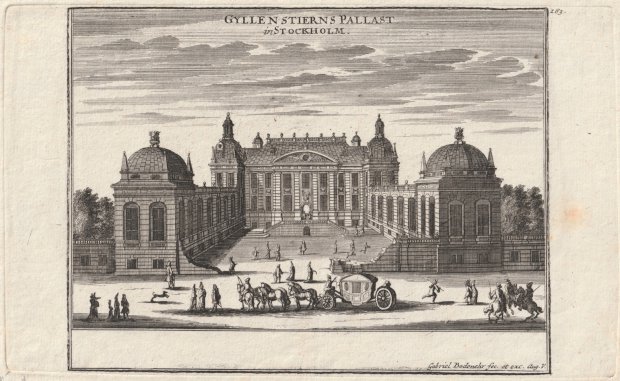 Abbildung von "'Gyllenstierns Pallast in Stockholm' Orig.-Kupferstich im Format 13,5 x 20 cm..."