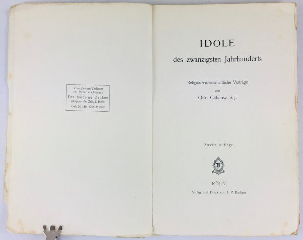 Abbildung von "Idole des zwanzigsten Jahrhunderts. Religiös - wissenschaftliche Vorträge. Zweite Auflage."