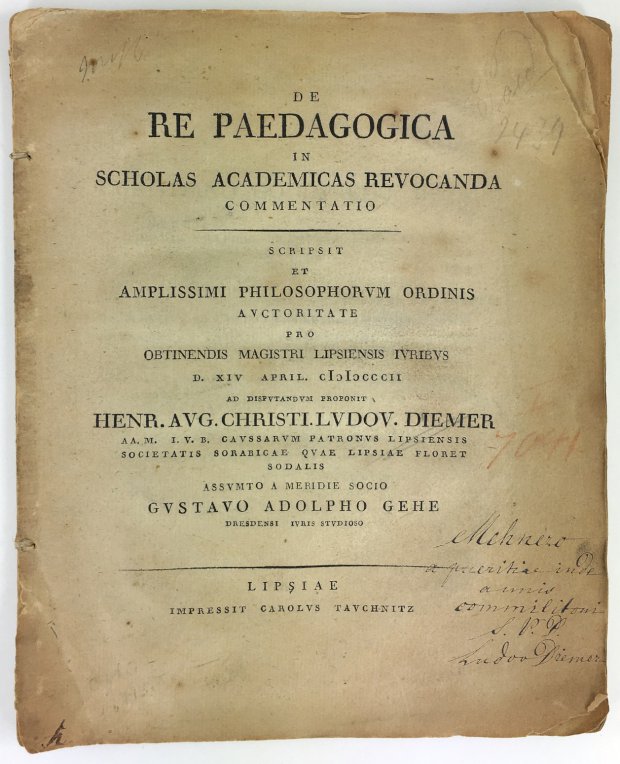 Abbildung von "De re paedagogica in scholas academicas revocanda. Commentatio."