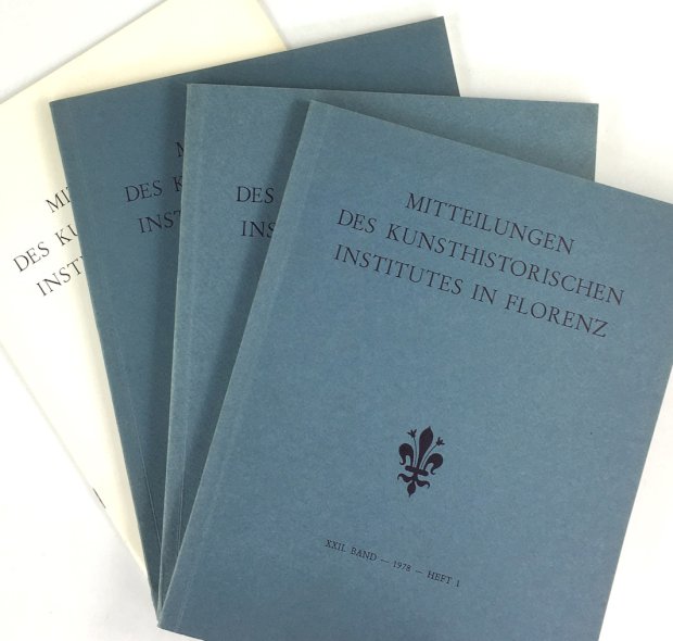 Abbildung von "Mitteilungen des Kunsthistorischen Institutes in Florenz. XXII. Band - 1978 - Heft 1, 2, 3. + Registerheft."