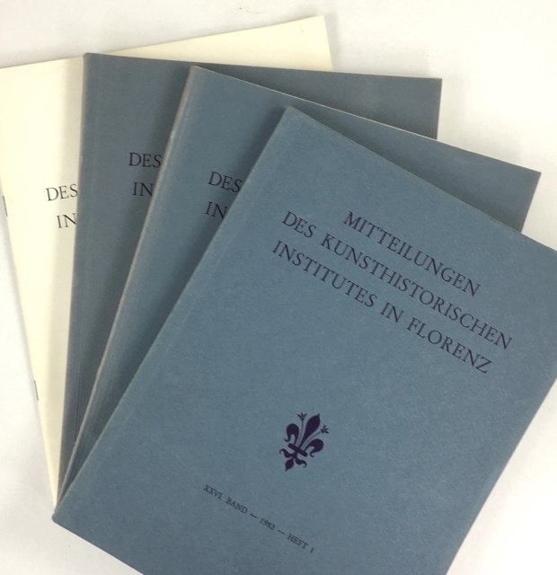 Abbildung von "Mitteilungen des Kunsthistorischen Institutes in Florenz. XXVI. Band - 1982 - Hefte 1,2,3 + Registerheft."