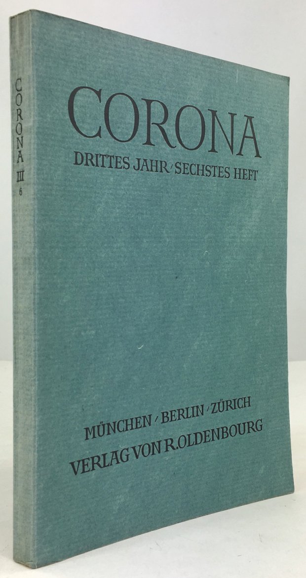 Abbildung von "Corona. Drittes Jahr / Sechstes Heft. August 1933. (Enth. Beitr..."