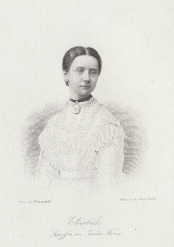 Abbildung von "Elisabeth, Prinzessin von Sachsen - Weimar. Originalstahlstich nach einer Photographie."
