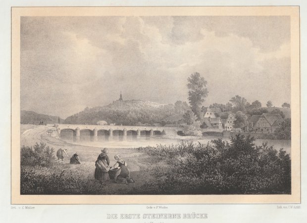 Abbildung von "Die Erste Steinerne Brücke bei Neuschloss. "