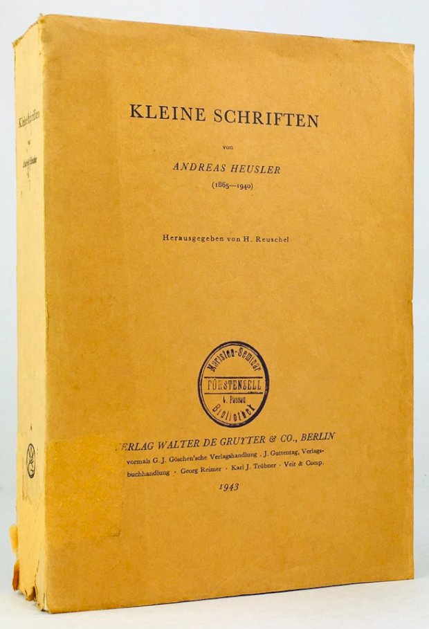 Abbildung von "Kleine Schriften. Herausgegeben von H. Reuschel. (Enthält folgende Kapitel : I. Heldensage und Nibelungenlied S.1-220. II..."