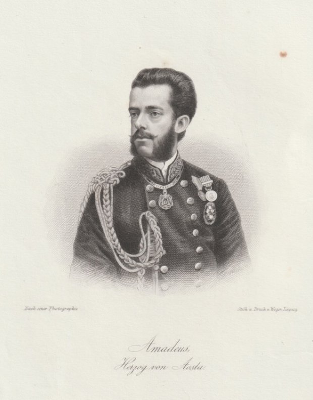 Abbildung von "Amadeus, Herzog von Aosta. Original - Stahlstich nach einer Photographie."