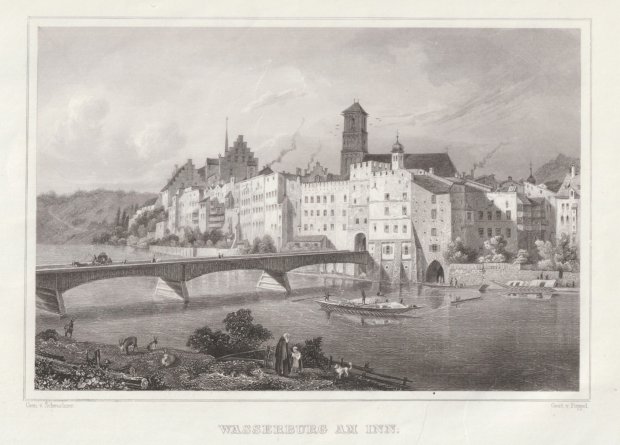 Abbildung von "Wasserburg im Inn. (Gesamtansicht auf die Stadt ueber den Inn hinweg.)"