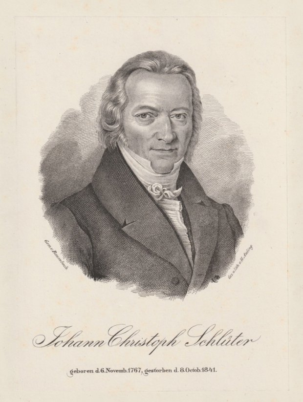 Abbildung von "Johann Christoph Schlüter, geboren d. 6. Novemb. 1767, gestorben d. 8. Octob..."