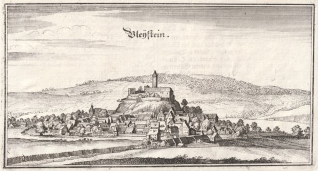 Abbildung von "Bleystein. ( Pleystein in der Oberpfalz. Gesamtansicht ). Orig.-Kupferstich."