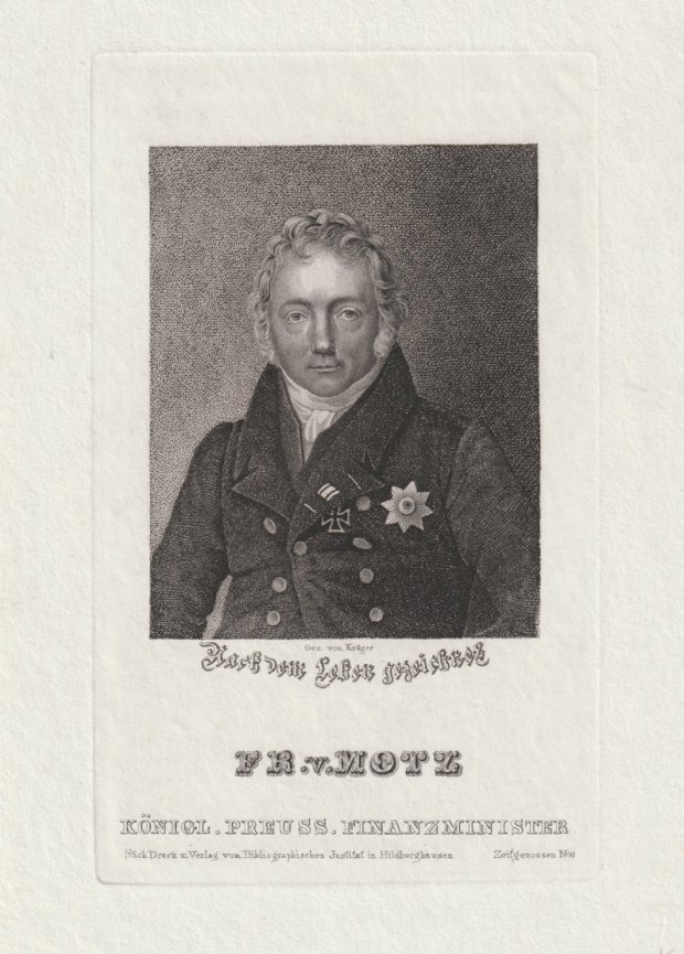 Abbildung von "Fr. v. Motz (Friedrich Christian Adolf von). Königl. Preuss. Finanzminister..."