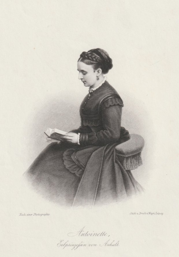Abbildung von "Antoinette, Erbprinzessin von Anhalt. Original-Stahlstich nach einer Photographie."
