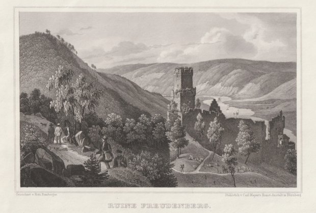 Abbildung von "Ruine Freudenberg. (Original-Stahlstich nach Fritz Bamberger)."