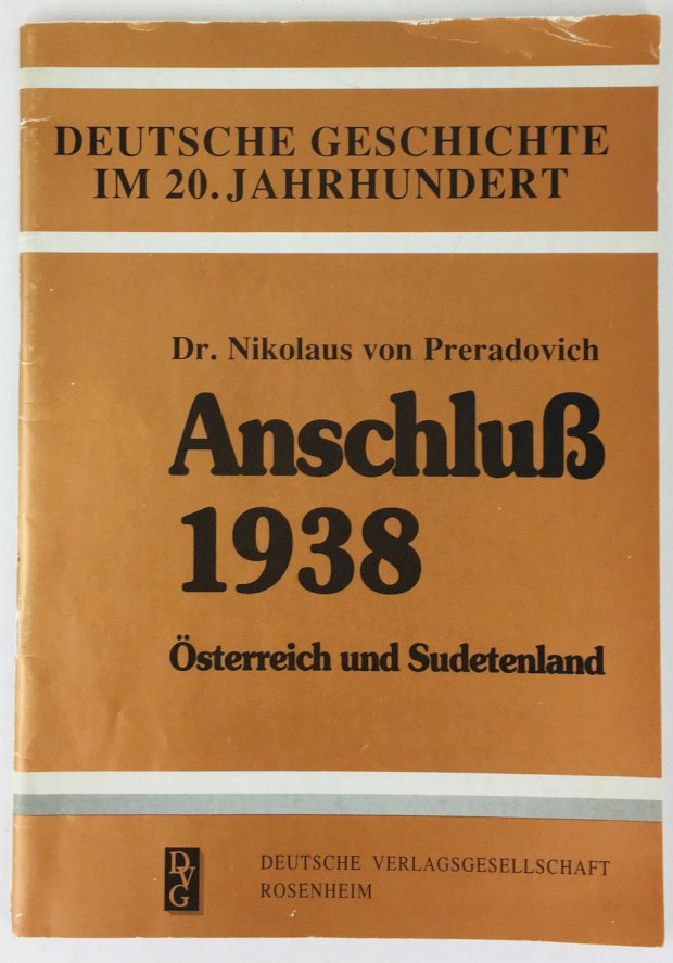 Abbildung von "Anschluß 1938. Österreich und Sudetenland."