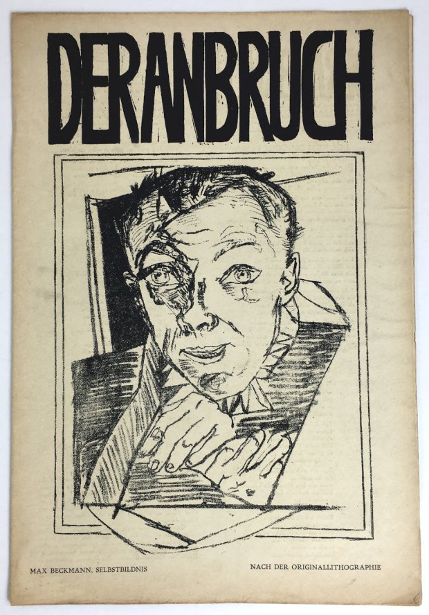 Abbildung von "Der Anbruch. II. Jahrgang No. 8/9. Juni 1920. Mit 4 ganzseitigen Abbildungen nach Originallithographien von Max Beckmann (Selbstbildnis,..."