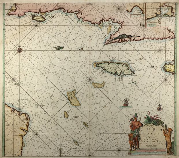 Abbildung von "Pas Kaart van de Zuyd kust van CUBA en Van Geheel YAMAICA en andre bygeleegen plaatsen..."