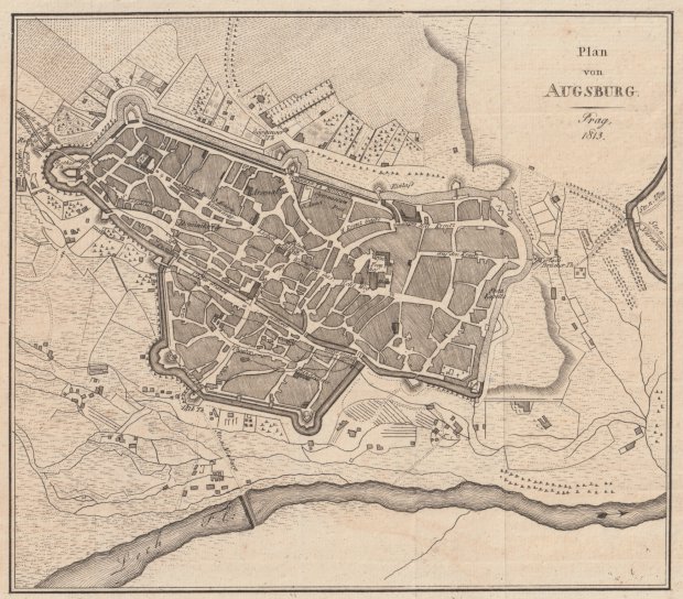 Abbildung von "Plan von Augsburg. (Kupferstich)."