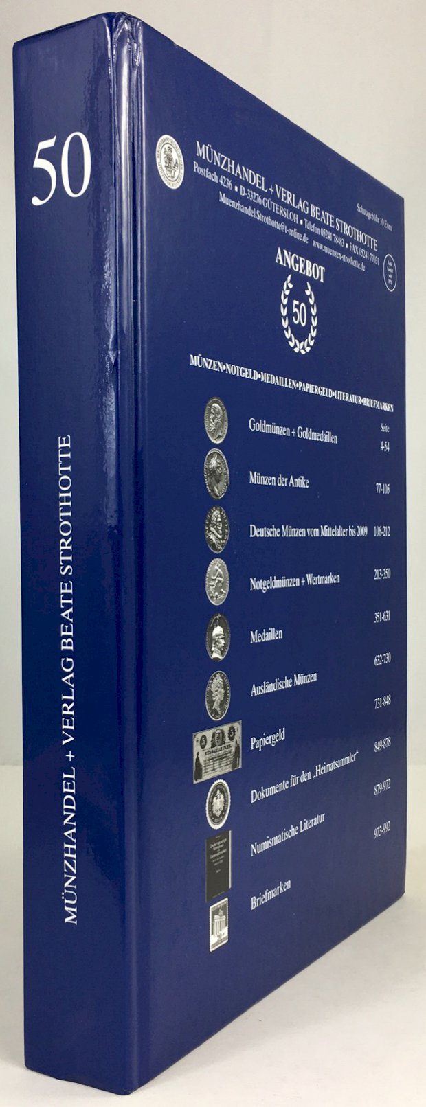 Abbildung von "Angebot Nr. 50 (Jubiläumsangebot). Münzen, Notgeld, Medaillen, Papiergeld, Literatur, Briefmarken."