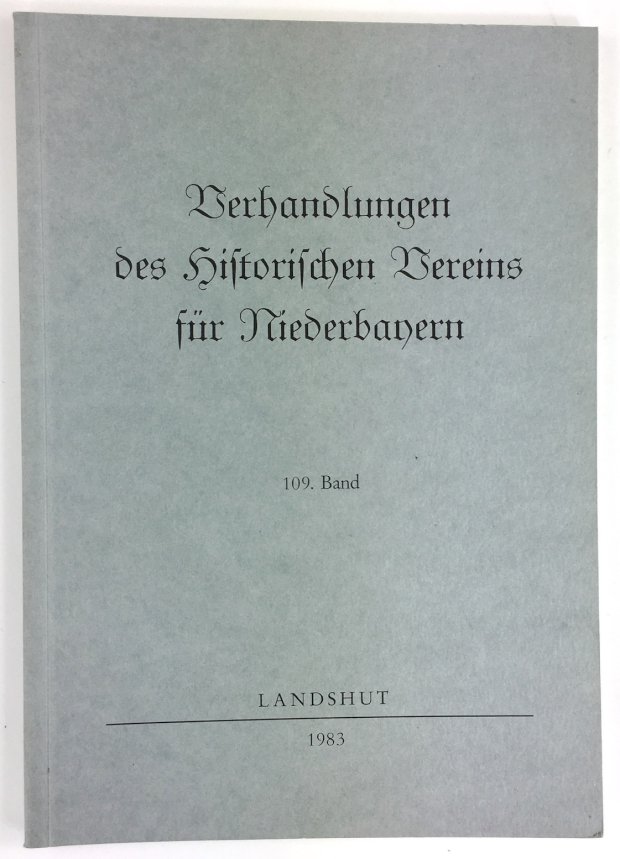 Abbildung von "Verhandlungen des Historischen Vereins für Niederbayern 109. Band."