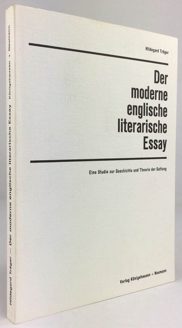 Abbildung von "Der moderne englische literarische Essay. Eine Studie zur Geschichte und Theorie der Gattung."