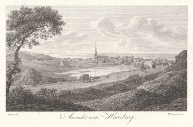 Abbildung von "Ansicht von Haarburg. Original-Kupferstich."