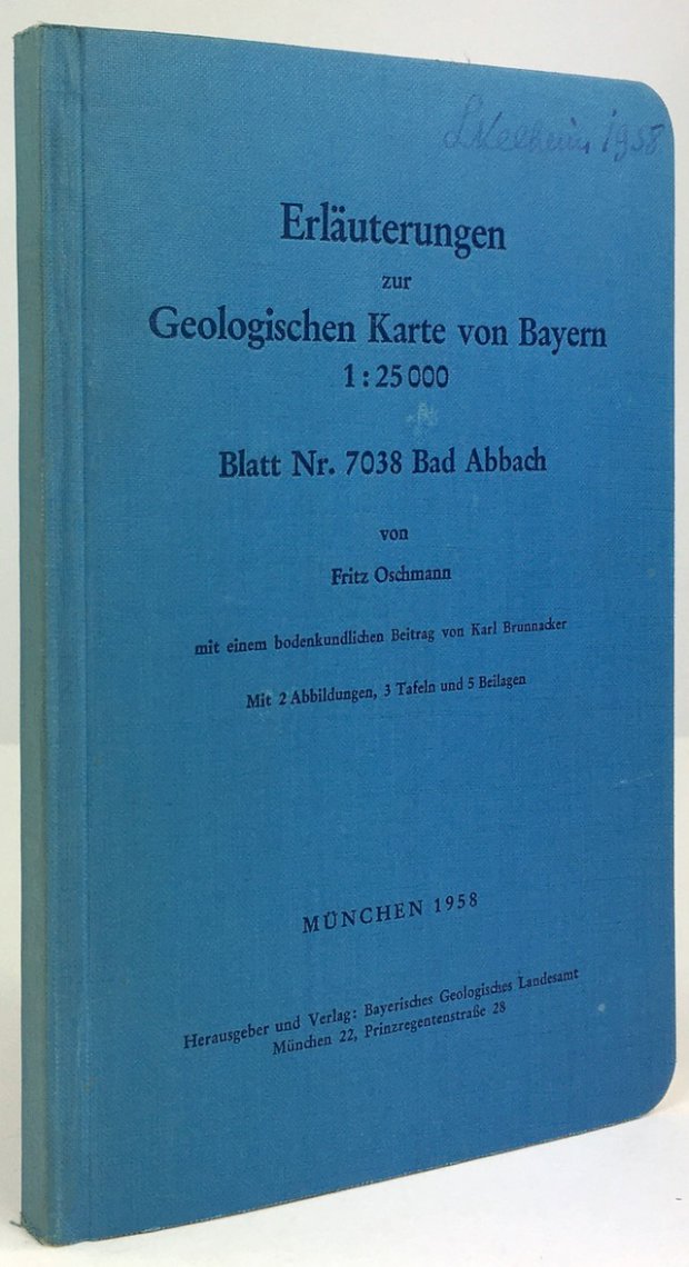 Abbildung von "ErlÃ¤uterungen zur Geologischen Karte von Bayern 1 : 25000 Blatt Nr..."