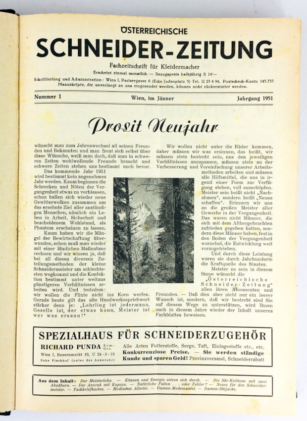 Abbildung von "Österreichische Schneider-Zeitung. Fachzeitschrift für Kleidermacher. Jahrgang 1951 und 1952 (in einem Band)."
