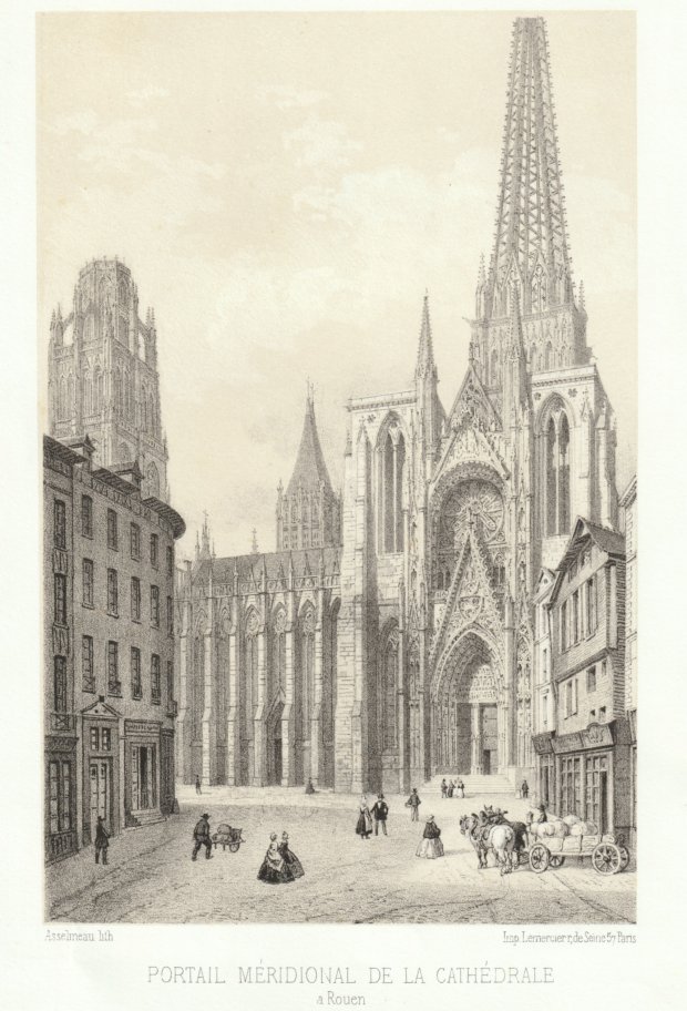 Abbildung von "Portail Méridional de la Cathédrale a Rouen. (Orig.-Tonlithographie)."