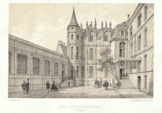 Abbildung von "Hôtel Bourgtherould á Rouen. (Orig.-Tonlithographie)."