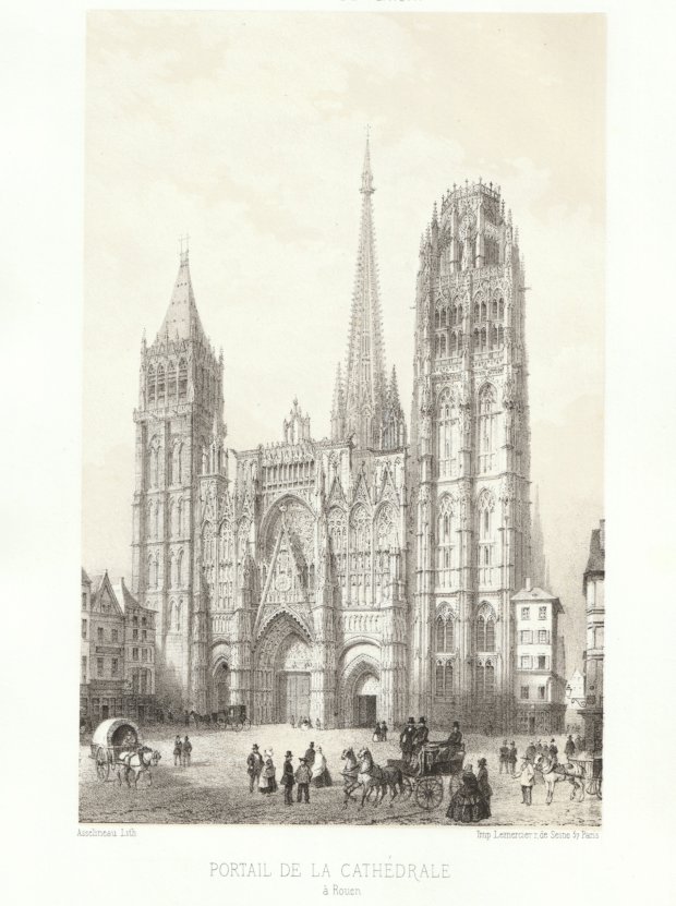 Abbildung von "Portail de la Cathédrale à Rouen. (Orig.-Tonlithographie)."