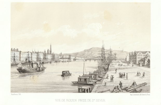 Abbildung von "Vue de Rouen prise de St. Sever. (Orig.-Tonlithographie)."