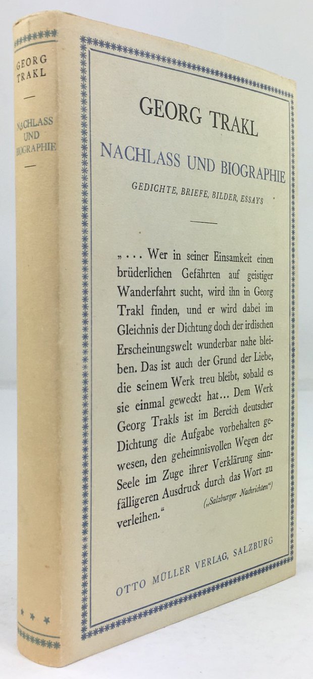 Abbildung von "Nachlass und Biographie. Gedichte, Briefe, Bilder, Essays. Herausgegeben von Wolfgang Schneditz."
