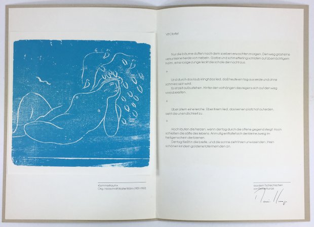 Abbildung von "Sommertraum. Original Holzschnitt von Walter Wörn, Gedichte in Prosa von Vit Obrtel,..."