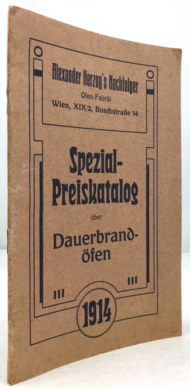 Abbildung von "Spezialkatalog über Dauerbrandöfen 1914."