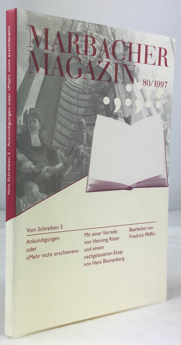 Abbildung von "Vom Schreiben 5. Ankündigungen oder "Mehr nicht erschienen". Mit einer Vorrede von Henning Ritter und einem nachgelassenen Essay von Hans Blumenberg."