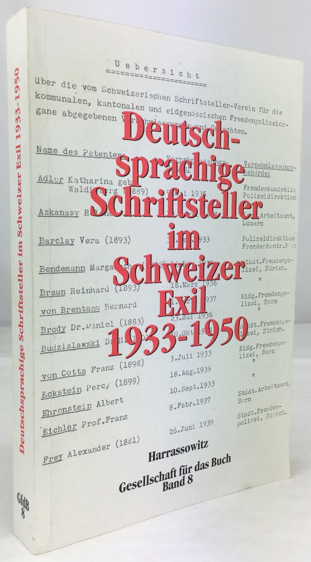 Abbildung von "Deutschsprachige Schriftsteller im Schweizer Exil 1933 - 1950. Eine Ausstellung des Deutschen Exilarchivs 1933 - 1945 Der Deutschen Bibliothek."