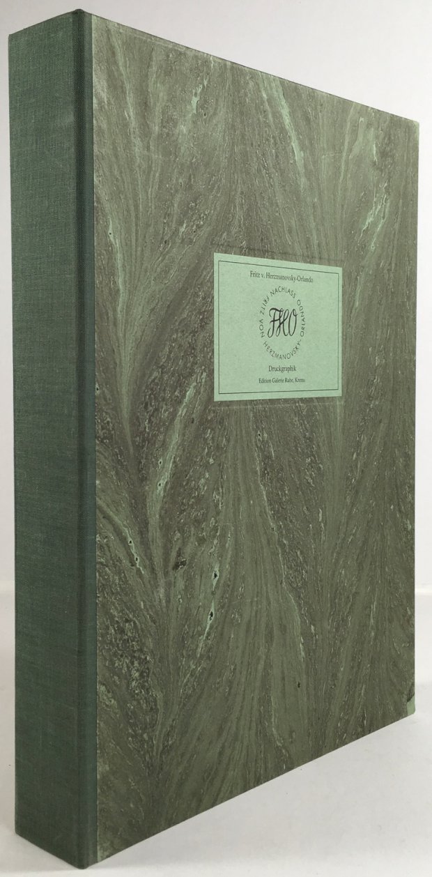 Abbildung von "FHO Druckgraphik. Kassette Edition Galerie Rabe, Krems. " Die Radierungen wurden auf Zerkall-Kupferdruck-Bütten 340 g. im Format 340x250 mm.,..."